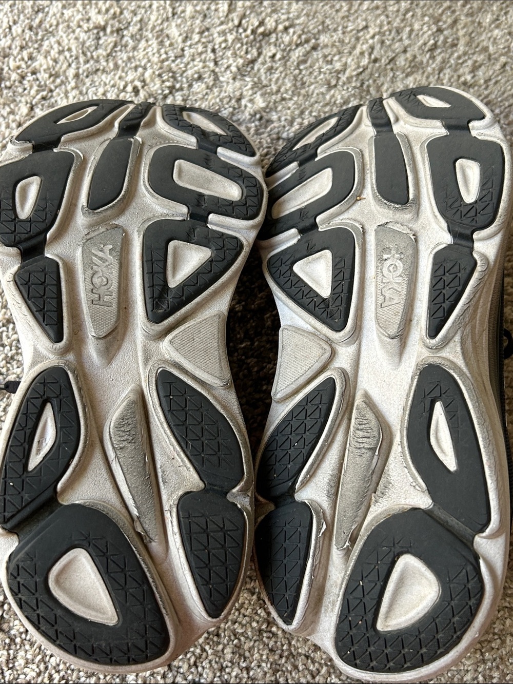 Used women’s Hoka Black Athletic Running Shoes with White Logo - Picture 7 of 11